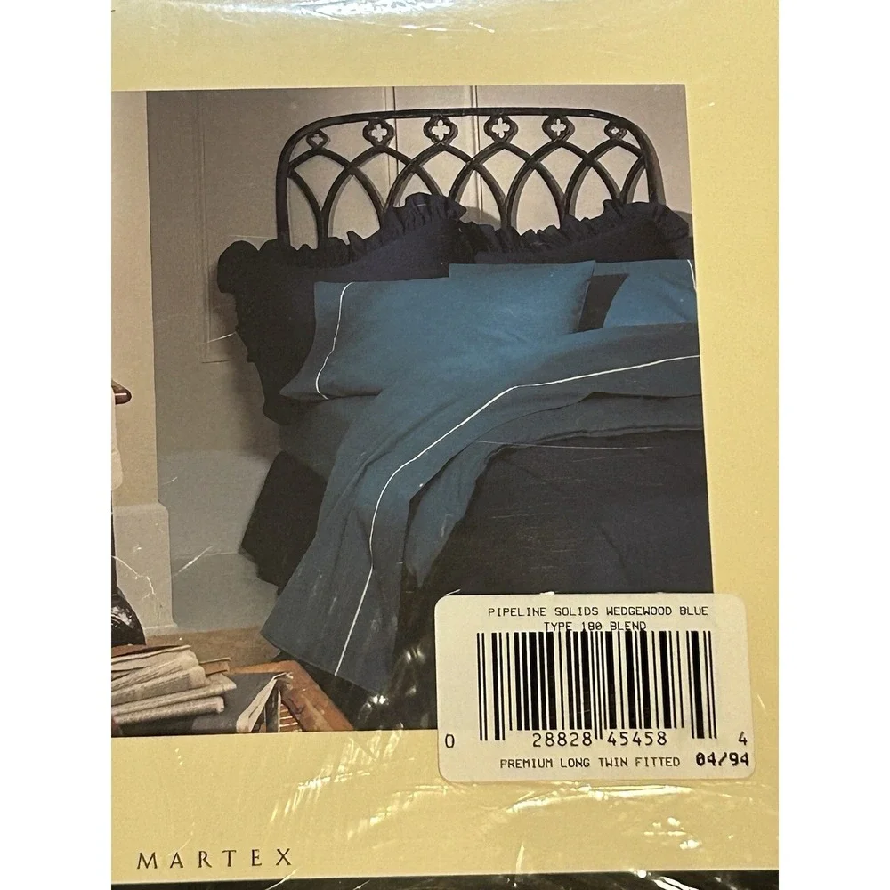 Martex Vintage- NEW - Premium Long Twin Fitted Sheet - Wedgwood Blue Deep Fitted